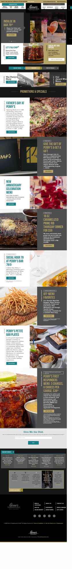 Zrzut ekranu perryssteakhouse.com