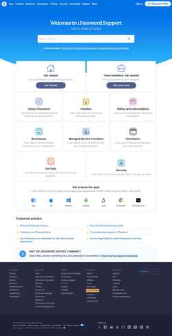 Ekran görüntüsü support.1password.com