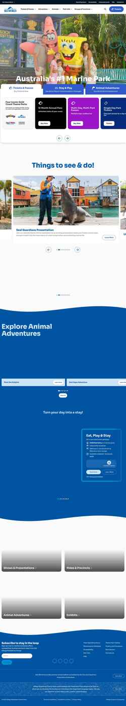 Στιγμιότυπο οθόνης seaworld.com.au