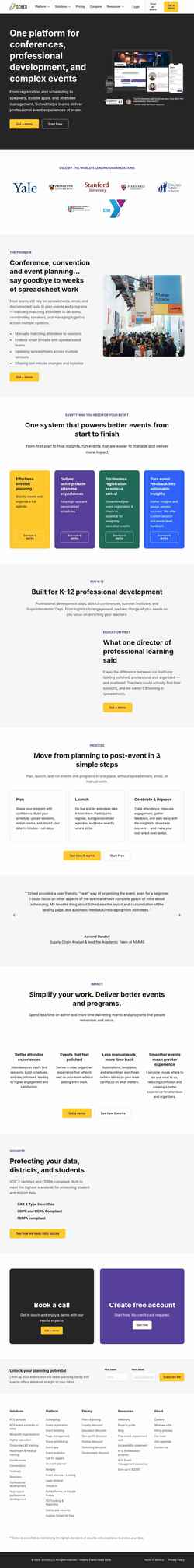 Posnetek zaslona sched.com