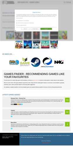 Screenshot gameslikefinder.com