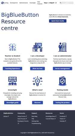 Στιγμιότυπο οθόνης docs.bigbluebutton.org