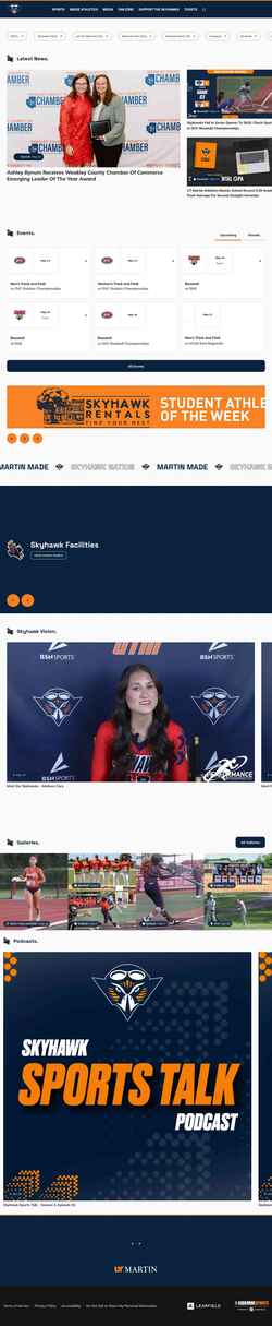 Snímek obrazovky utmsports.com