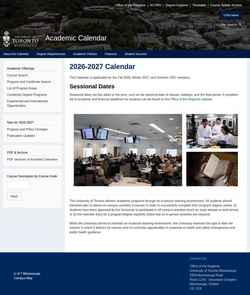 Captura de pantalla utm.calendar.utoronto.ca
