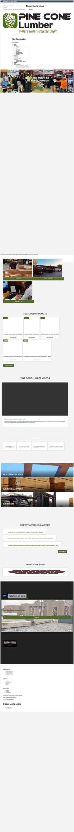 Captura de pantalla pineconelumber.com