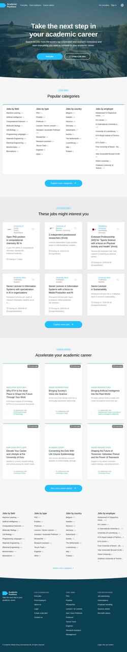 Captura de pantalla academicpositions.com