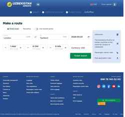 Schermata booking.uzairways.com