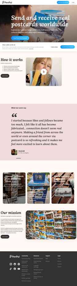 Screenshot penpal.me