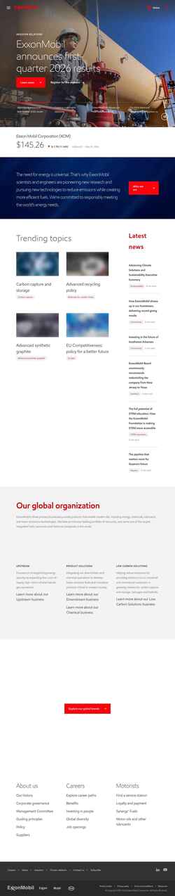 Skærmbillede corporate.exxonmobil.com