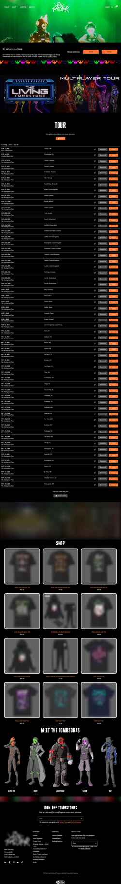 Screenshot thelivingtombstone.com