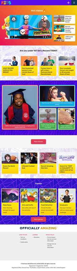Schermafbeelding kids.guinnessworldrecords.com