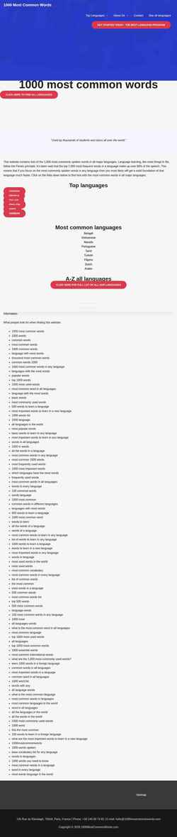 Скриншот 1000mostcommonwords.com