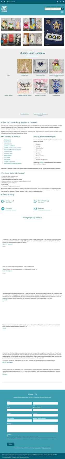 Screenshot qualitycakecompany.com