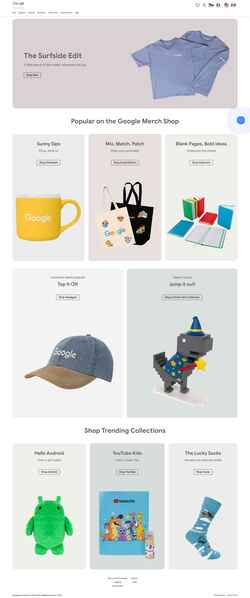 Ekraanipilt shop.merch.google