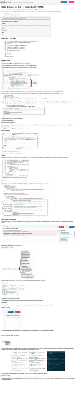 Екранна снимка codebrowser.dev