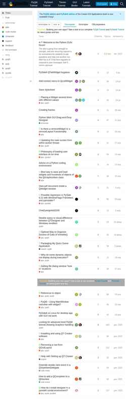 Screenshot forum.pythonguis.com