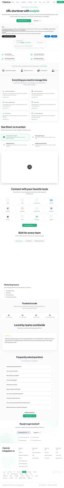 Captura de pantalla short.io