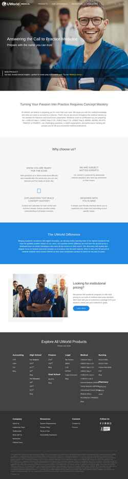 Captura de pantalla medical.uworld.com