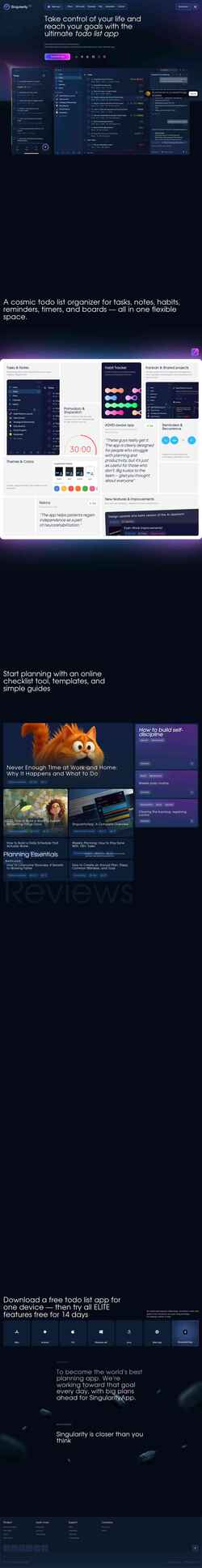 Screenshot singularity-app.com