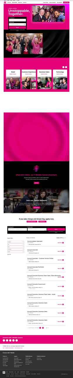 Skærmbillede careers.t-mobile.com