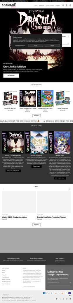 Screenshot incube8games.com