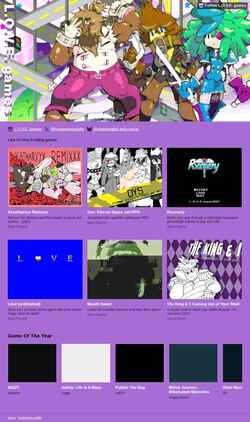 Screenshot lovegames.itch.io