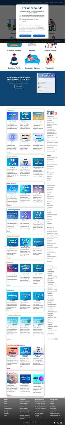 Captura de pantalla englishsupersite.com