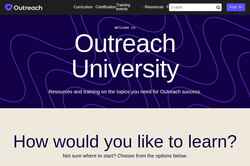 Captura de pantalla university.outreach.io