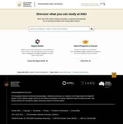Скриншот programsandcourses.anu.edu.au