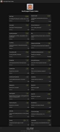 Captura de tela projects.neoforged.net