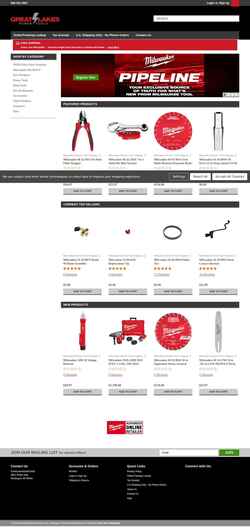 Skjermdump greatlakespowertools.com