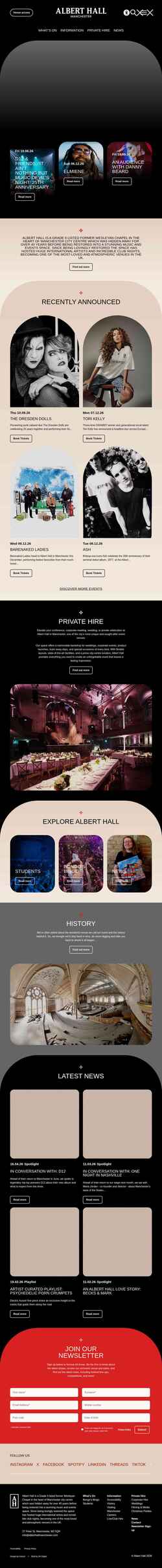 Skærmbillede alberthallmanchester.com