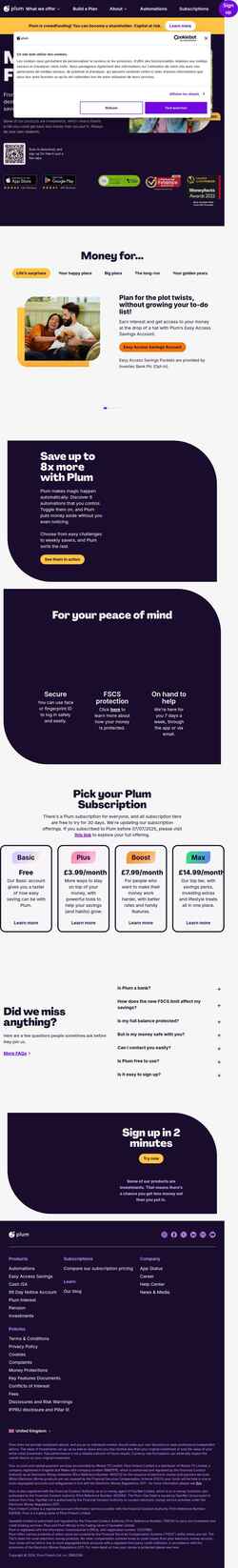 Captură de ecran withplum.com
