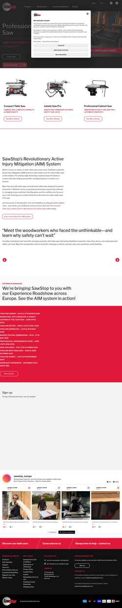 Screenshot sawstop.eu