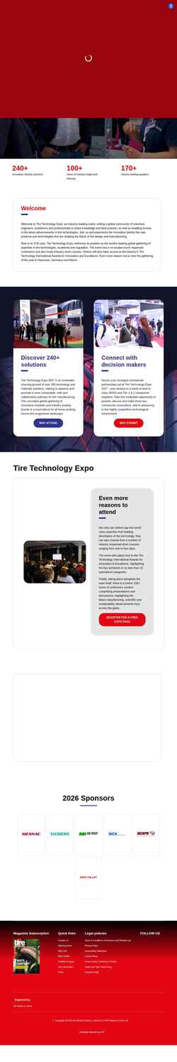Screenshot tiretechnology-expo.com
