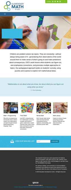 Captura de tela elementarymath.edc.org