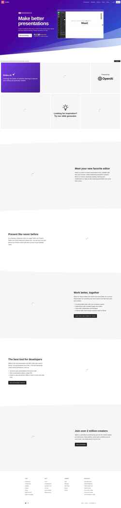 Ekrānuzņēmums slides.com