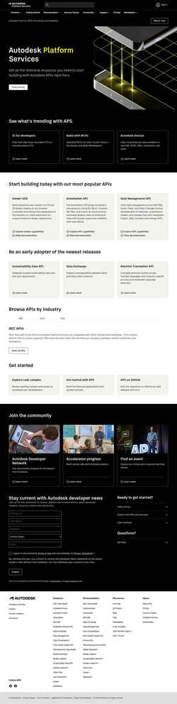 Posnetek zaslona aps.autodesk.com