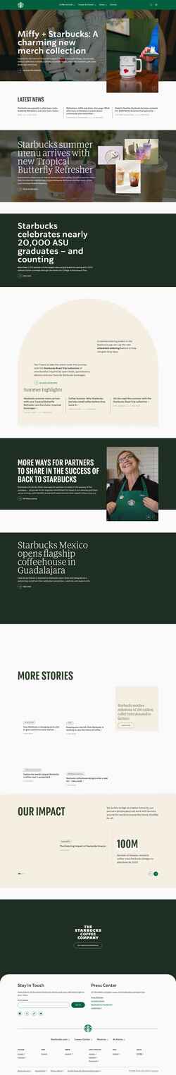 Screenshot about.starbucks.com