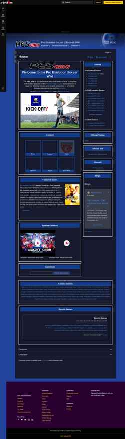 Снимак екрана proevolutionsoccer.fandom.com