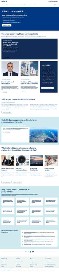 Снимак екрана commercial.allianz.com