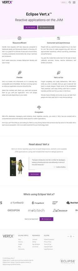 Captura de pantalla vertx.io