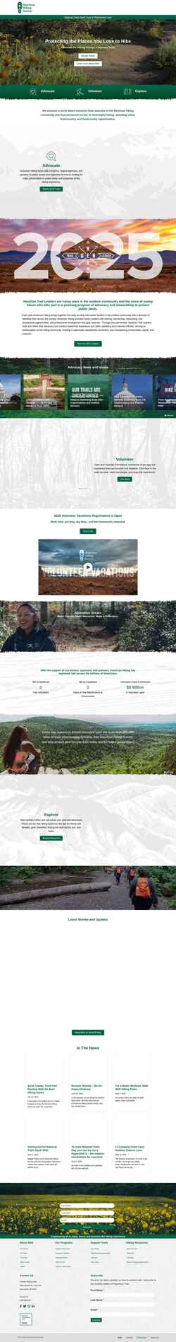 Captura de pantalla americanhiking.org