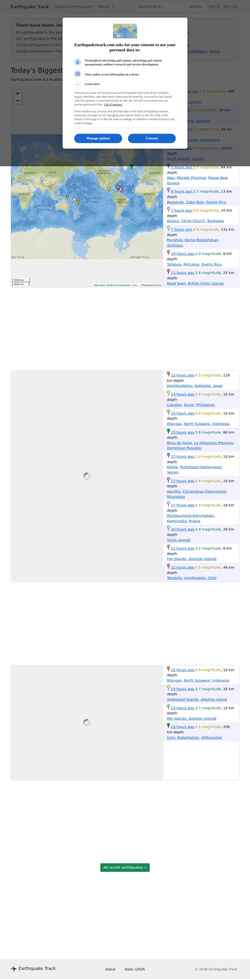 Schermafbeelding earthquaketrack.com