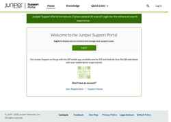 Snímek obrazovky supportportal.juniper.net