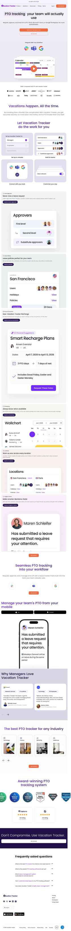 Snimka zaslona vacationtracker.io