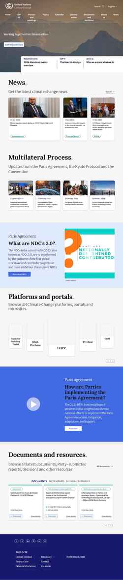 Posnetek zaslona unfccc.int