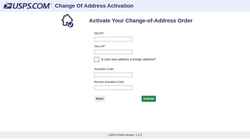 Captura de pantalla coaa.usps.gov