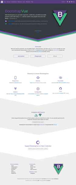 Captura de pantalla bootstrap-vue.org