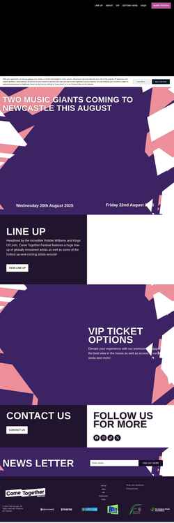 Screenshot cometogetherfestival.co.uk